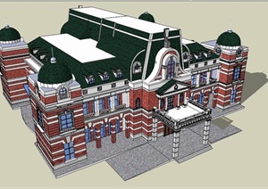巴洛克会馆建筑SU(草图大师)模型