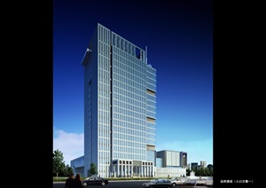 现代风格高层传媒中心办公大楼建筑规划方案