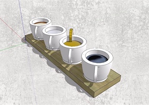 精品摆件咖啡杯素材SU(草图大师)模型