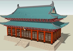 宫殿详细旅游建筑SU(草图大师)模型