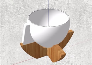 精品独特造型咖啡杯摆件SU(草图大师)模型