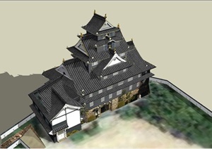 日本城堡旅游建筑SU(草图大师)模型
