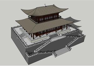 聚义楼旅游建筑SU(草图大师)模型