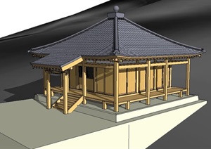日本寺庙建筑SU(草图大师)模型