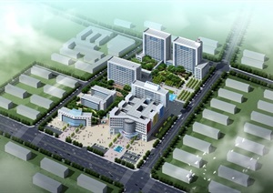 单县医院详细完整的建筑设计jpg、cad方案