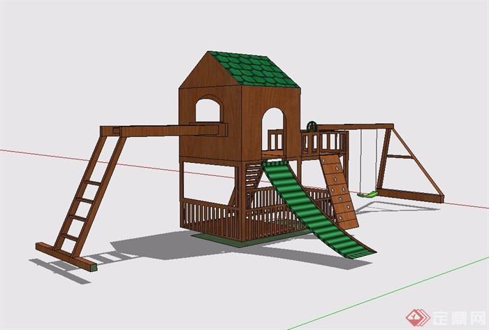 小区儿童游乐设施设计su模型