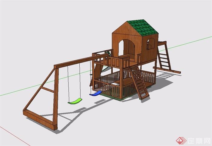 小区儿童游乐设施设计su模型