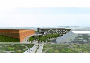 观澜文化体育中心详细建筑设计jpg、cad方案