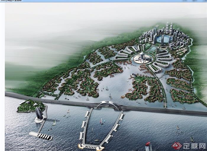 青岛8000亩详细的滨水城市设计jpg、cad方案