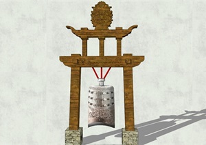 古典中式敲钟SU(草图大师)模型