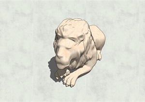 石狮子雕塑SU(草图大师)模型设计