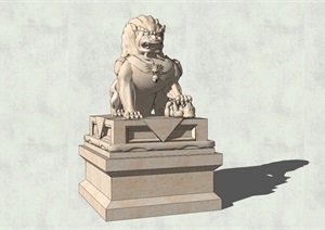 石狮子雕塑SU(草图大师)模型素材