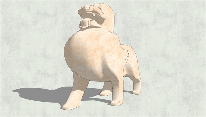 抽象石狮子雕塑SU模型