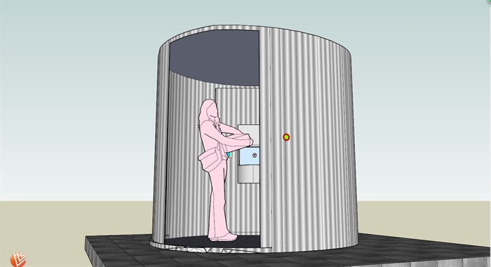 圆柱形公厕建筑SU模型