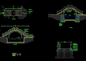 中式木桥详细设计cad施工图