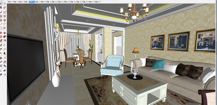 欧式风格室内整套家装方案ＳＵ模型(2)