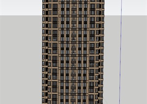 新古典风格详细完整的住宅楼SU(草图大师)模型