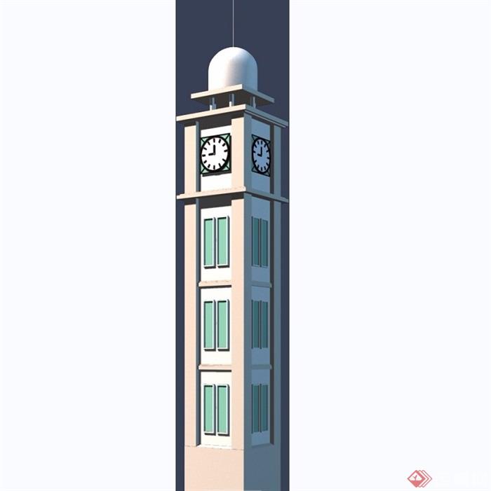多种不同的欧式钟楼设计3d模型