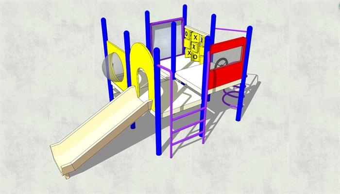 现代详细游乐设施SU模型