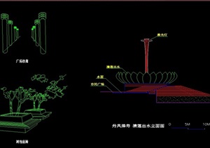 某现代长寿广场设计cad施工详图