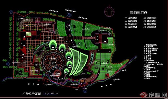 某现代长寿广场设计cad施工详图