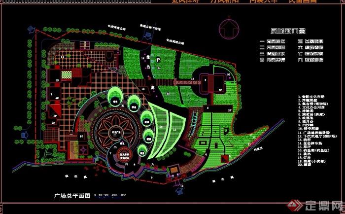 某现代长寿广场设计cad施工详图