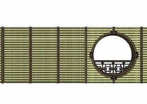 新中式竹子景墙设计SU(草图大师)模型