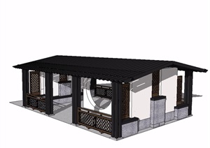 古典中式凉亭素材设计SU(草图大师)模型