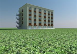 多层现代办公建筑楼设计SU(草图大师)模型