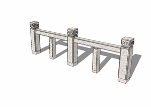 中式栏杆详细素材设计SU(草图大师)模型