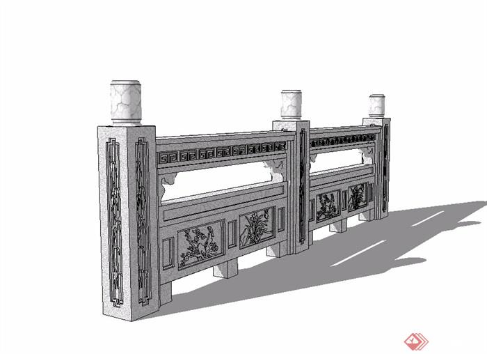 中式石栏杆详细设计su模型[原创]