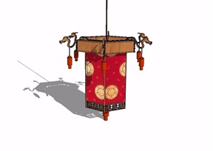 古典中式风格详细的灯笼素材SU(草图大师)模型