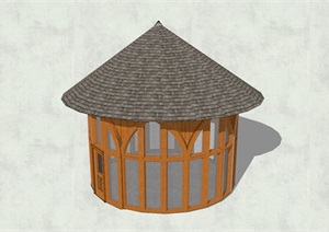 圆柱形小木屋设计SU(草图大师)模型