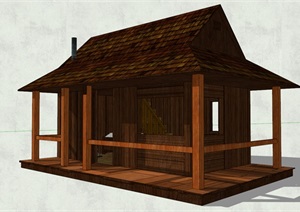 欧式小木屋设计SU(草图大师)模型