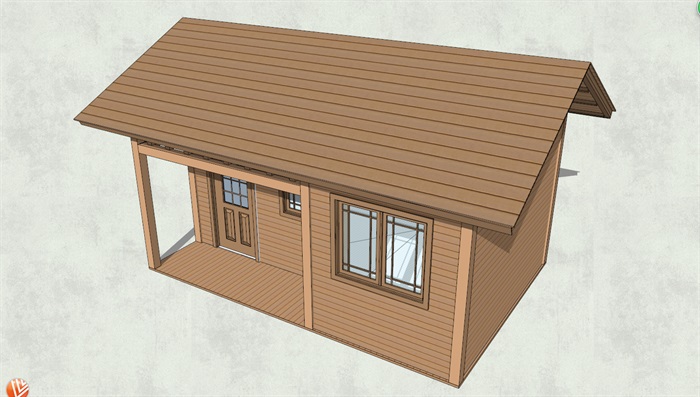 精致详细小木屋设计SU模型