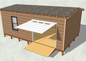 板条墙面小木屋设计SU(草图大师)模型