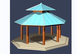 多种不同的亭子设计3d模型及效果图