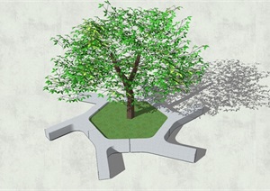 现代独特造型异形树池SU(草图大师)模型