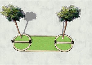 园林景观圆形树池设计SU(草图大师)模型