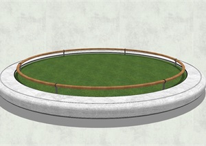 现代简单的圆形树池SU(草图大师)模型