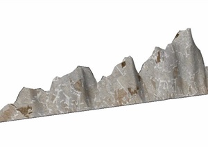 立体景石素材SU(草图大师)模型