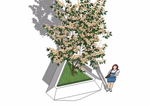现代独特树池造型设计SU(草图大师)模型