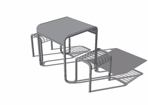 现代风格铁艺桌凳设计SU(草图大师)模型