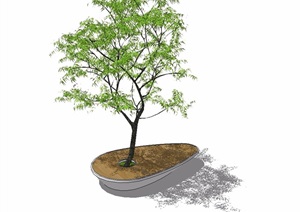 现代风格种植树池设计SU(草图大师)模型