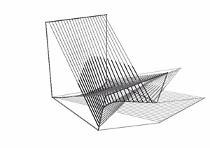 简约铁艺座椅素材设计SU(草图大师)模型