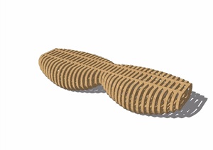 防腐木异形坐凳素材设计SU(草图大师)模型