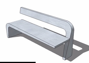 简约石材长椅设计SU(草图大师)模型