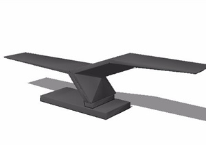抽象翅膀状坐凳设计SU(草图大师)模型