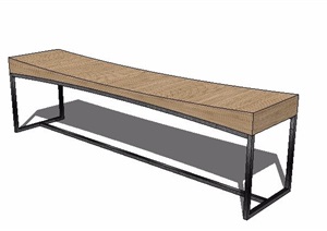 长坐凳木凳设计SU(草图大师)模型