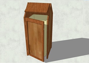 木制垃圾箱SU(草图大师)模型